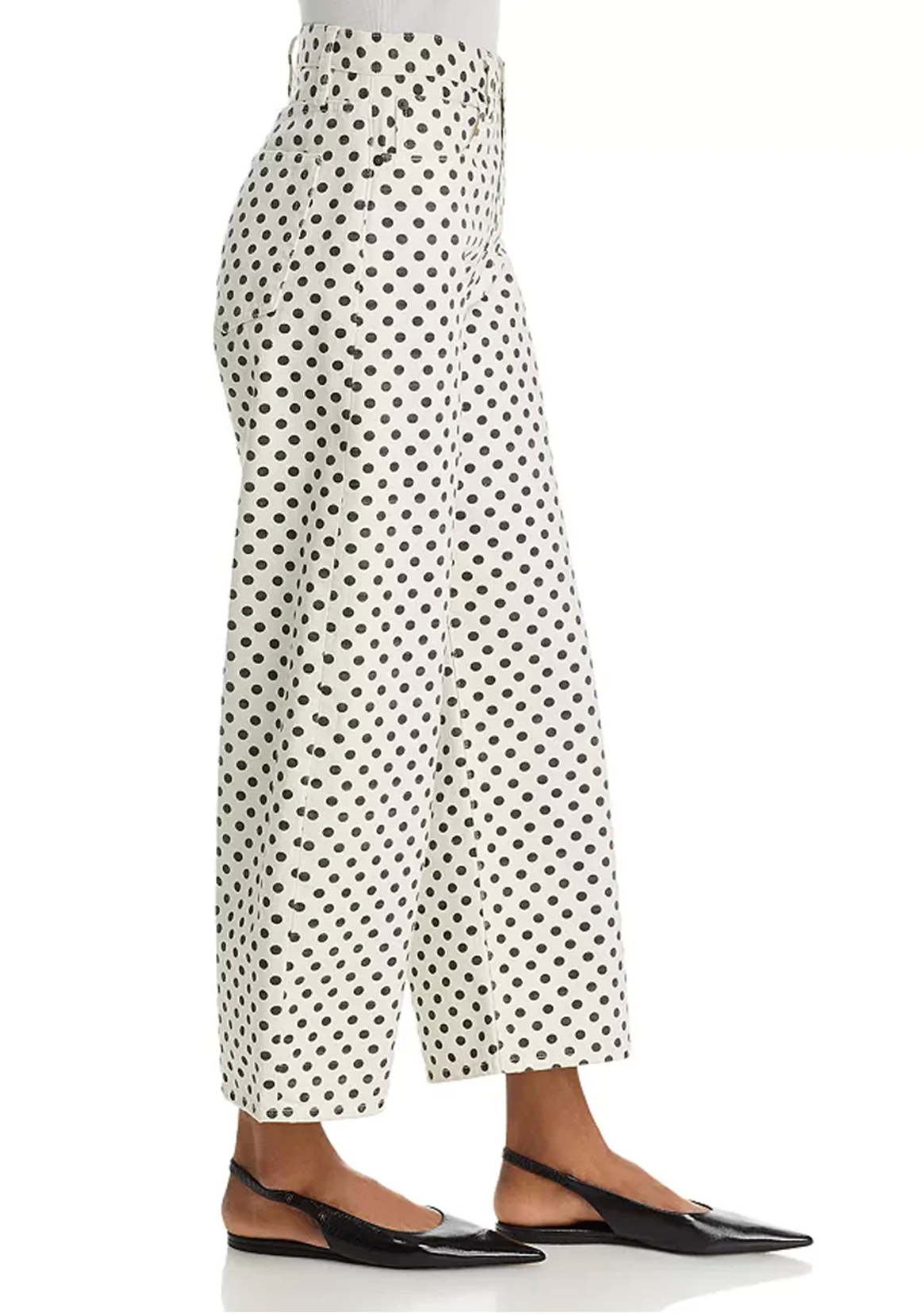 The Bow Crop in White Polka Dot