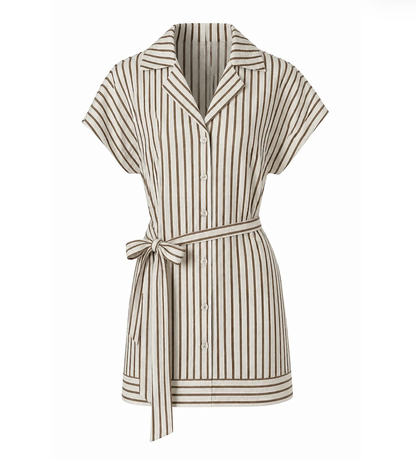 Waist Pleated Button Dress