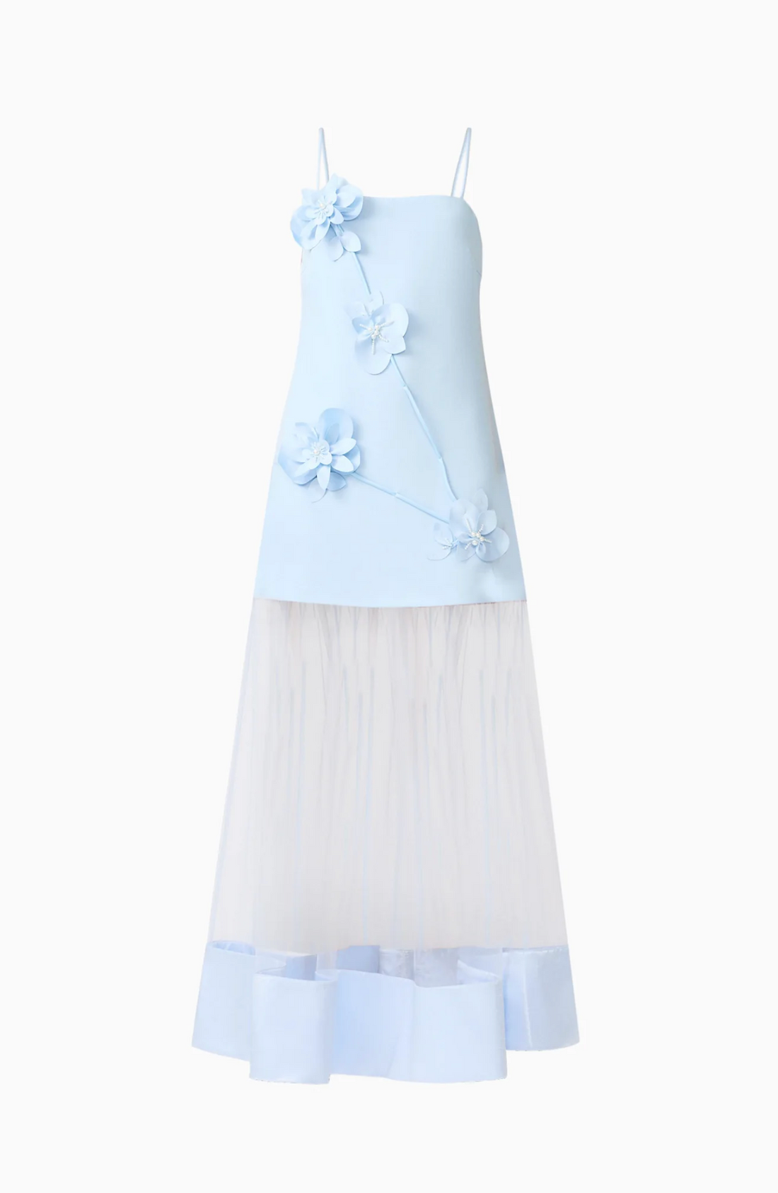 Reina 3D Floral Gown in Sky