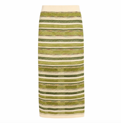 Waverly Knit Skirt in Green Space Dye