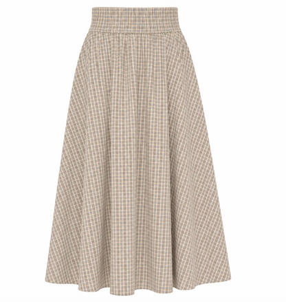 Maria Skirt in Marble Blue Plaid
