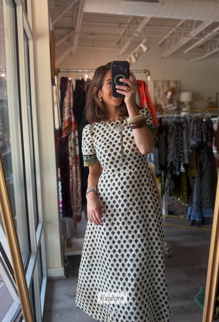 Casey Dress in Thistle &amp; Vine Cream