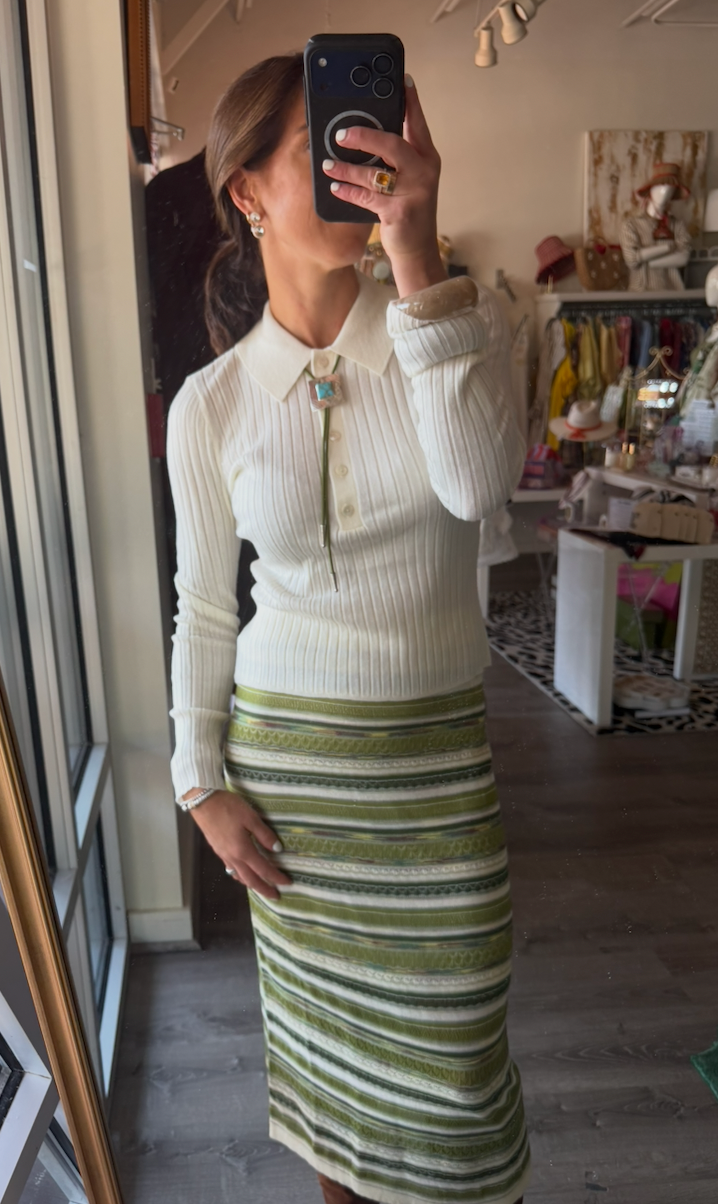 Riley Long Sleeve Tee in Ivory