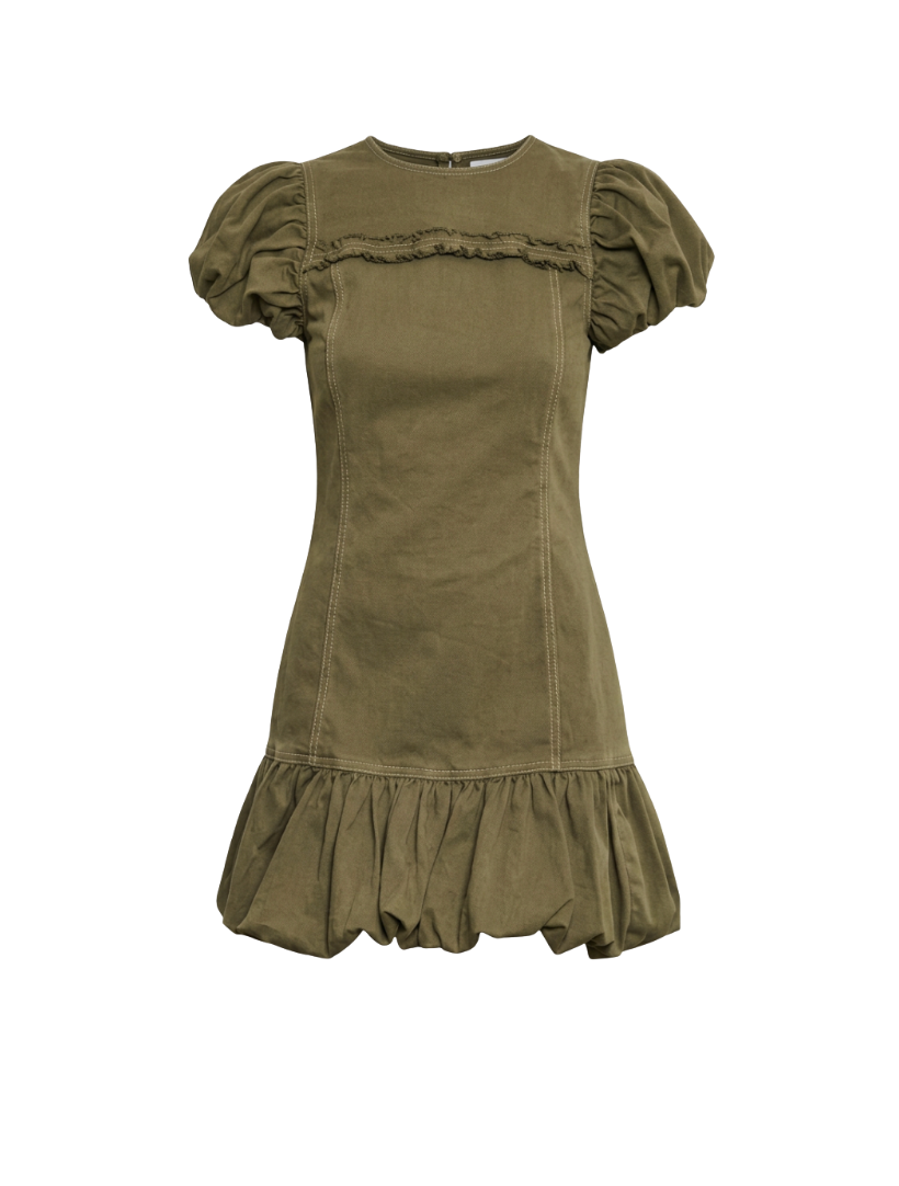 Adele Mini Dress in Ivy Green Denim