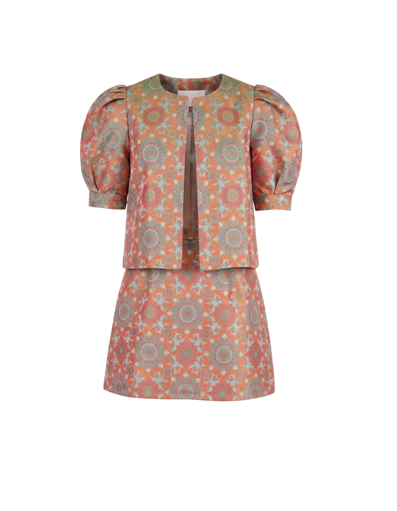 Puff Sleeve Crop Jacket in Sunwheel