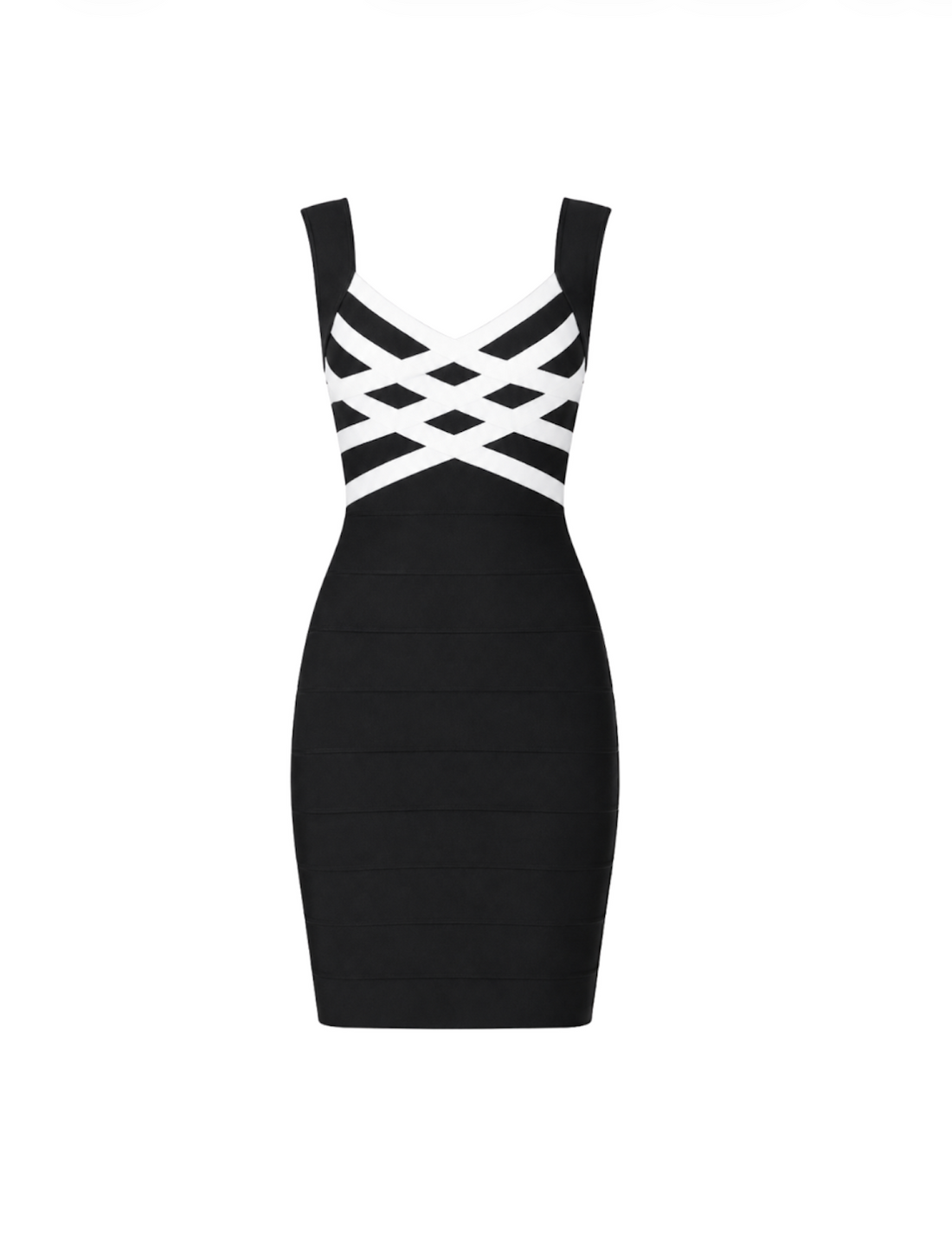 Ninette Sleeveless Mini Dress in Black and White