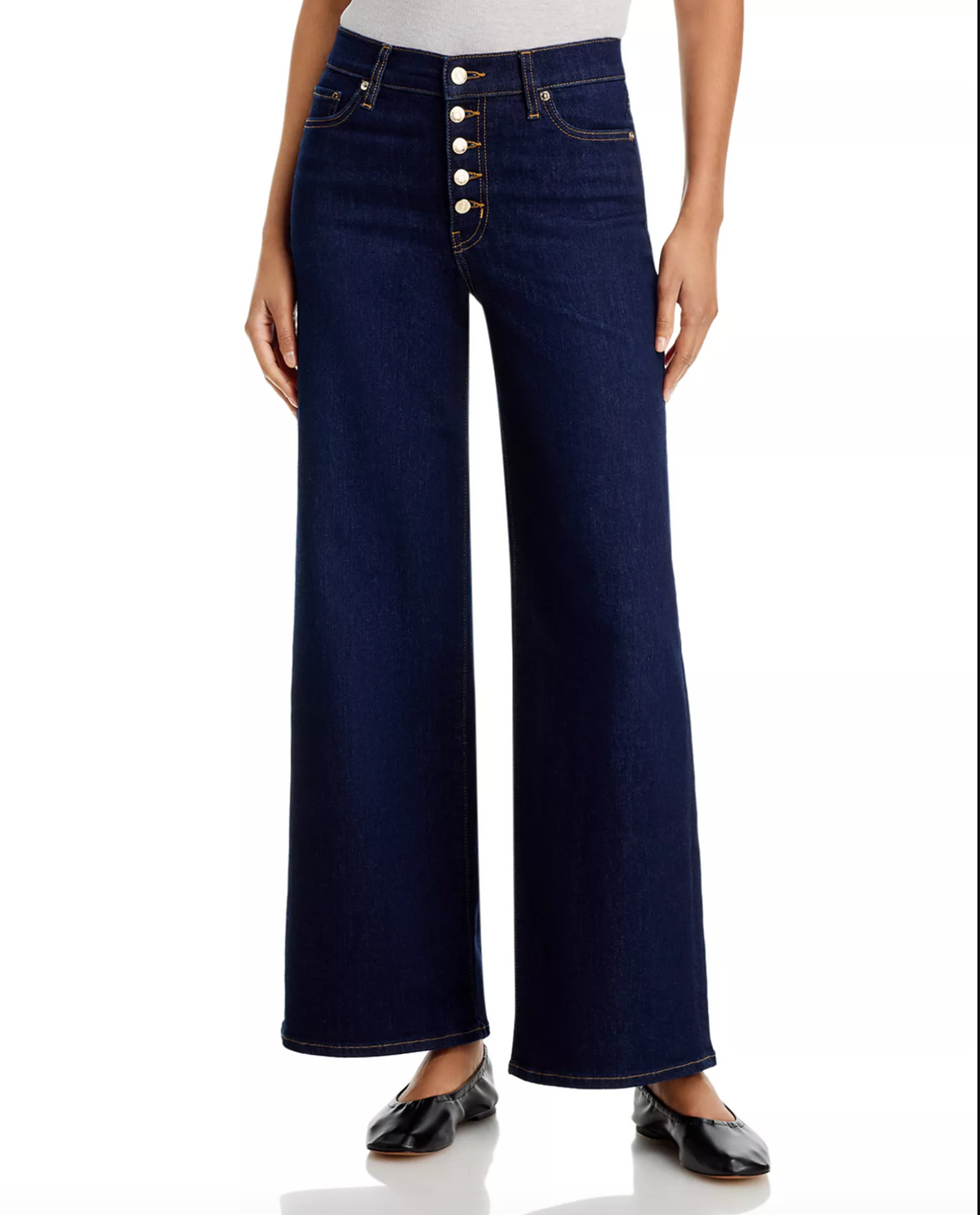 Le Slim Palazzo Exposed Button in Fairway