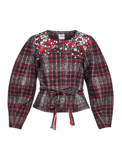 Bonham Jacket in Parlour Plaid Garnet