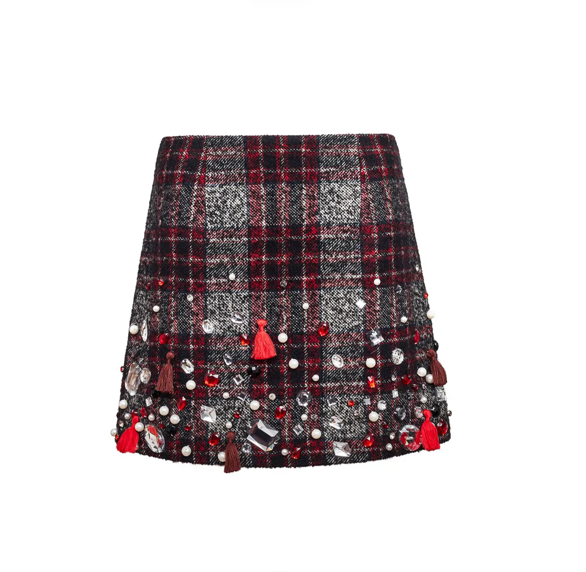 Britt Mini Skirt in Parlour Plaid Garnet