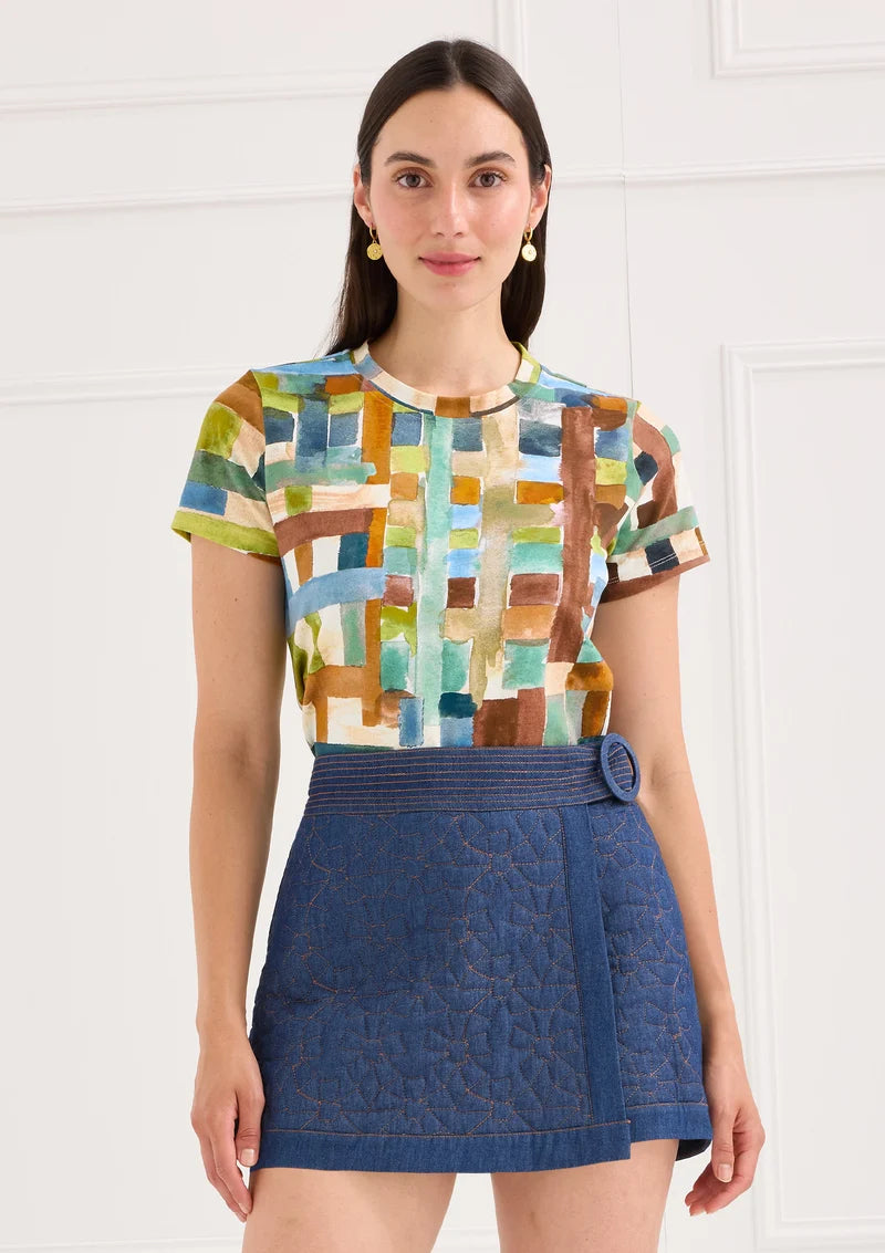 The Vera Skort in Quilted Denim