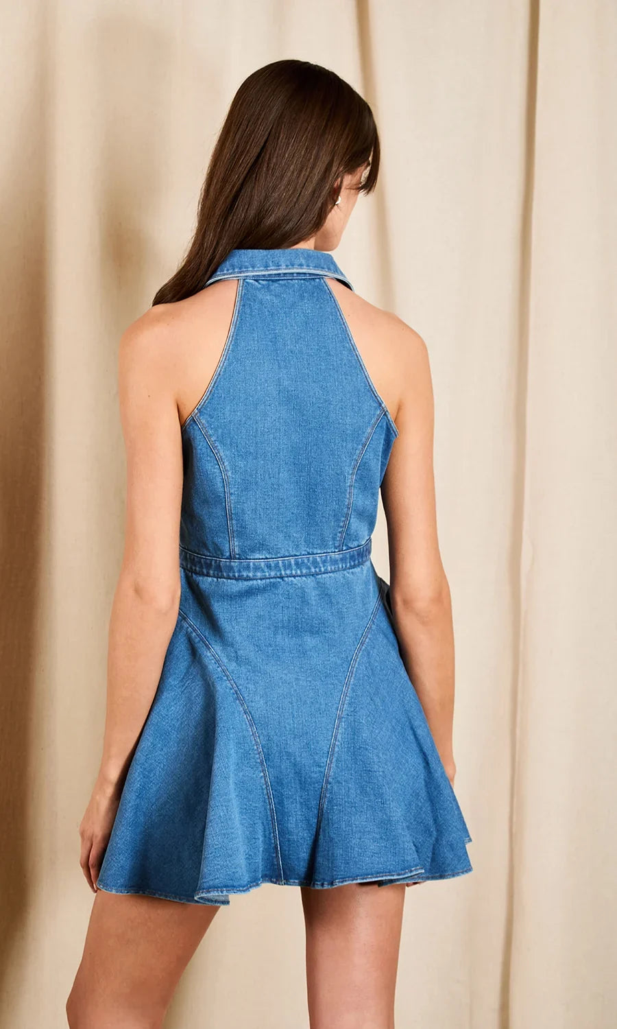 Willamae Dress in Blue and Brown