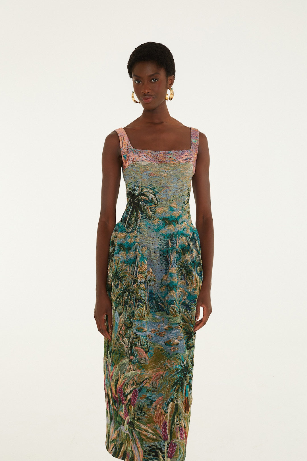 PETRICOR MULTICOLOR SLEVELESS MAXI DRESS