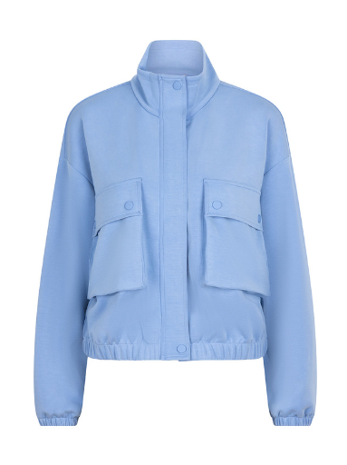 Blue Modal Cardigan Bomber Jacket