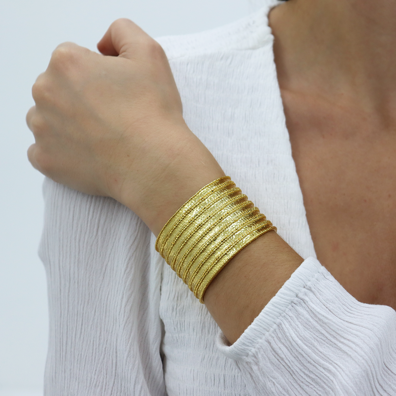 Dotty Cuff Bracelet - 24K Gold Plated