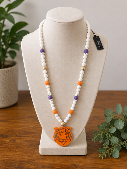 Gameday Tiger Necklace|Clemson Necklace