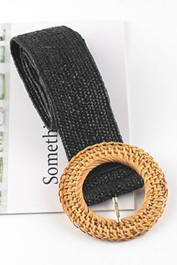 Simple Round Woven Buckle Belt