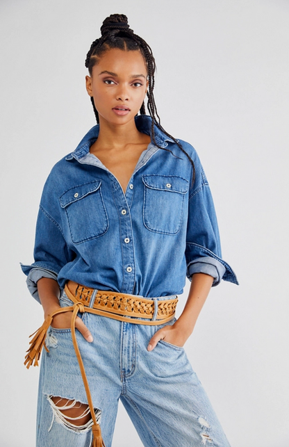 Ava Wrap Belt in Cognac