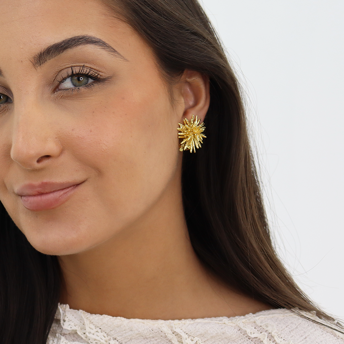 Starburst Clip-On Earrings - 24K Gold Plated