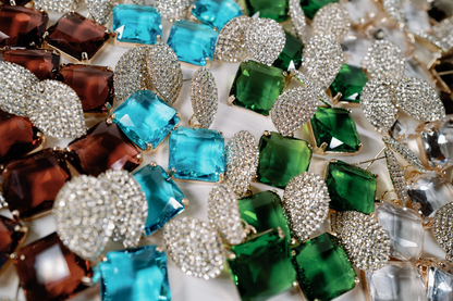 Retro Pave Crystal Gum Drop Statement Earrings