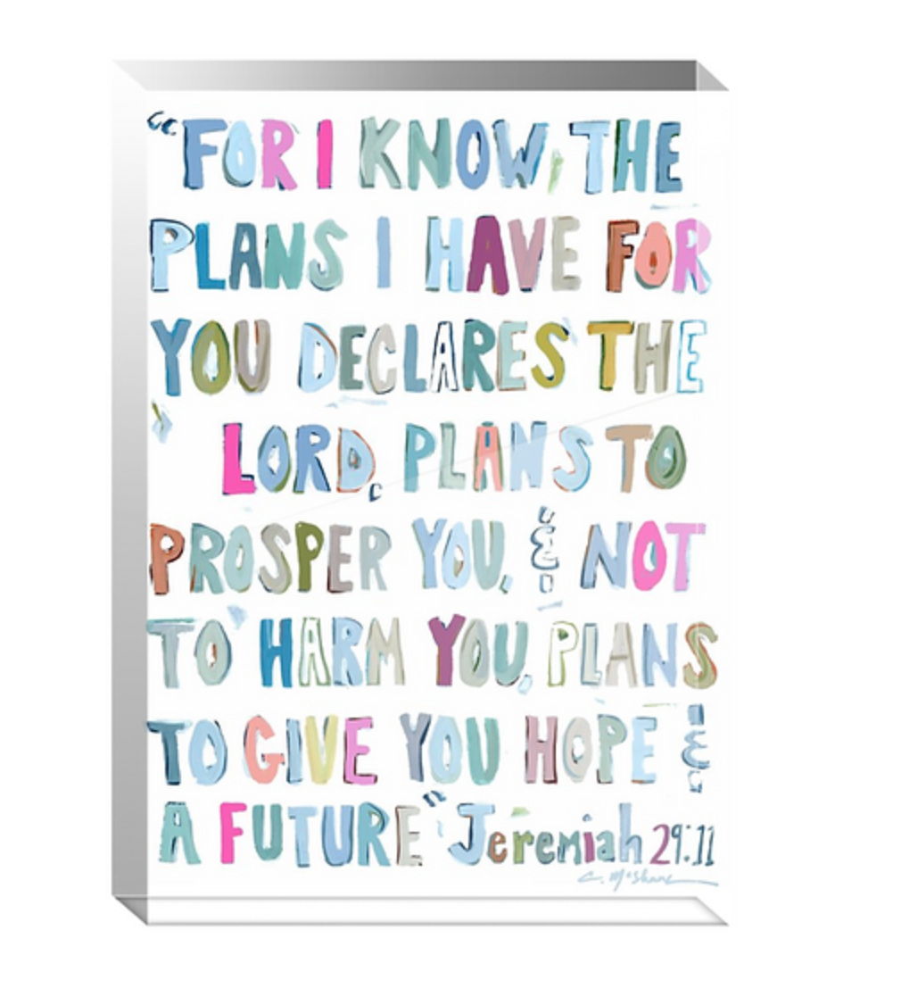 "Jeremiah 29:11" Acrylic Shelfie