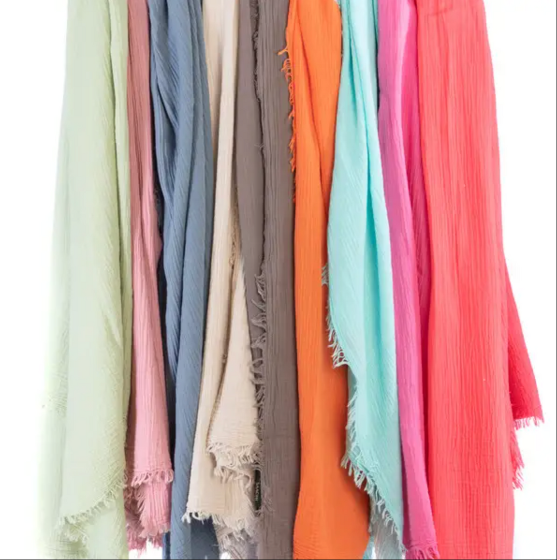 Smith Solid Cotton Fringed Scarf