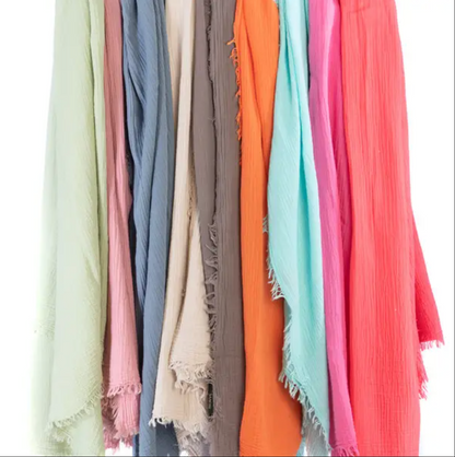 Smith Solid Cotton Fringed Scarf