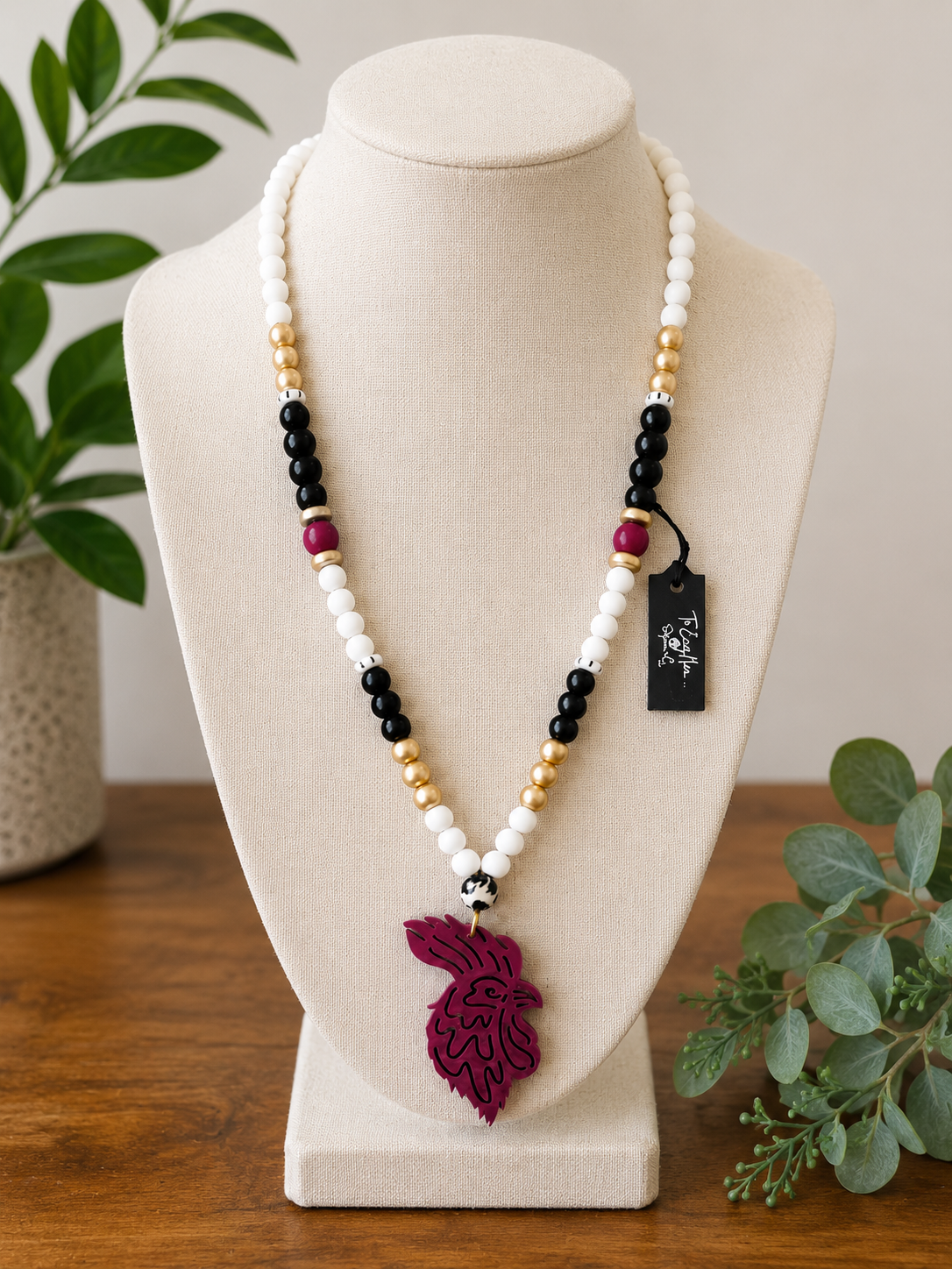 Garnet Gamecock Necklace 