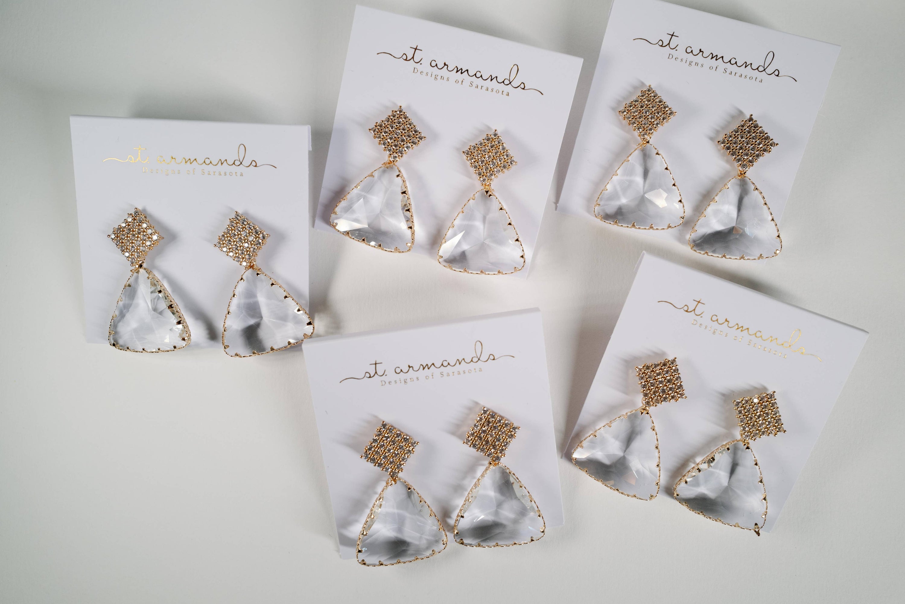 Diamond Pave and Crystal Drop Holiday Statement Earrings