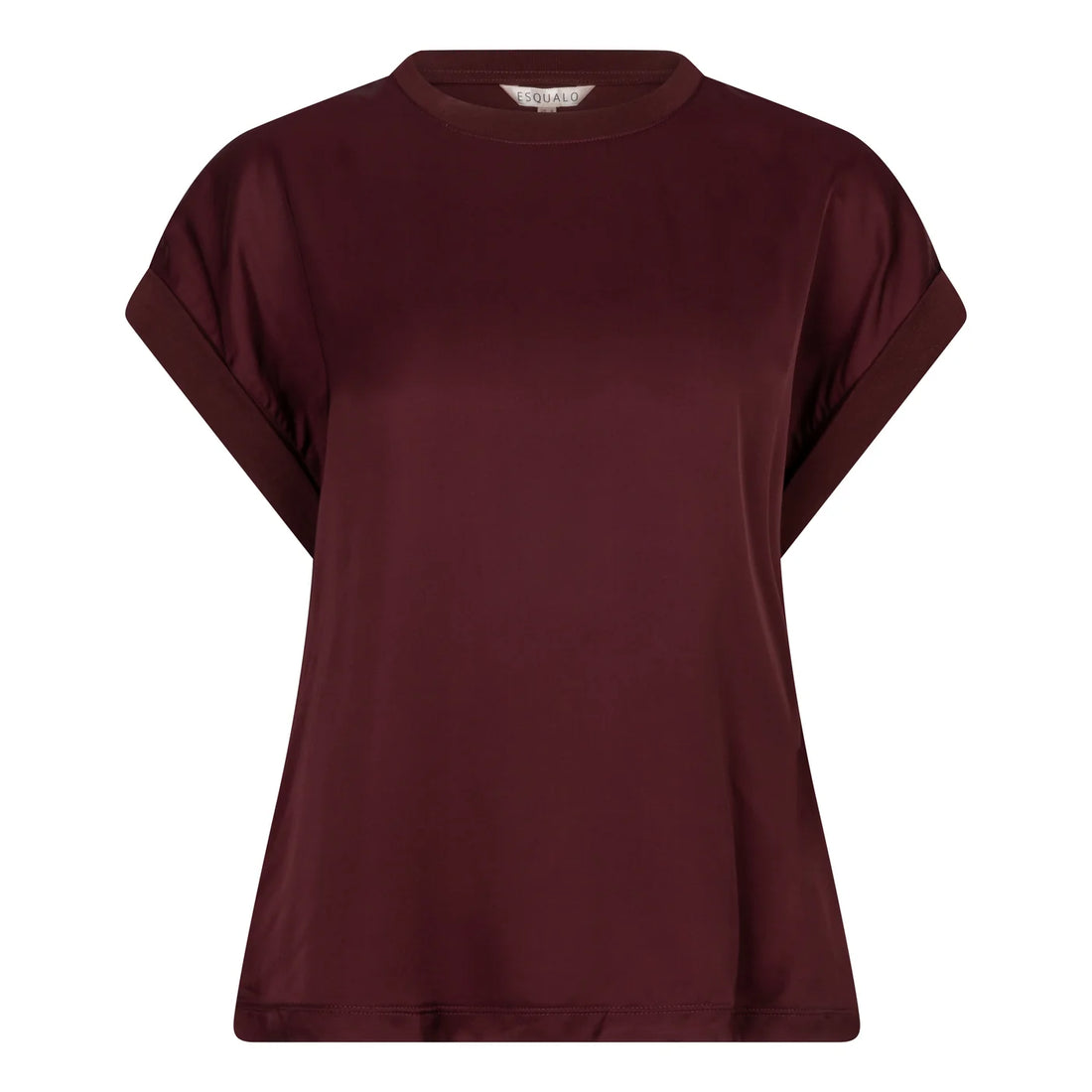 Roll Up Sleeve Shirt in Merlot Satin