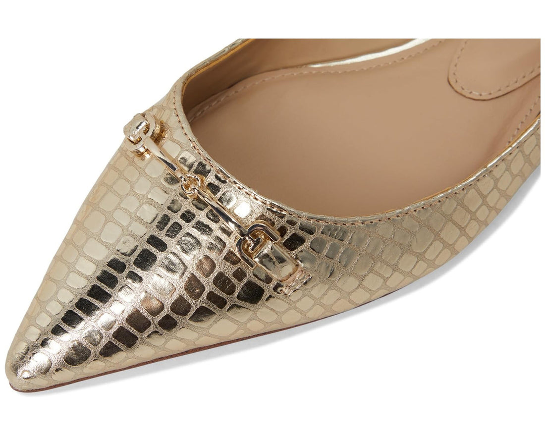 Nori Crocodile Flat in Gold Leaf
