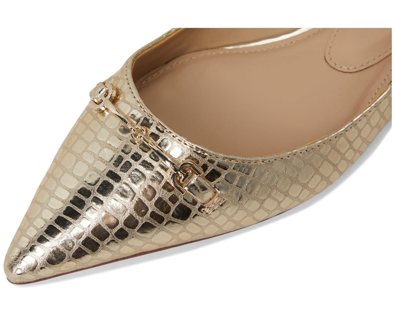 Nori Crocodile Flat in Gold Leaf