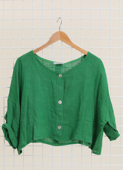 3/4 Sleeve Linen Jacket Top