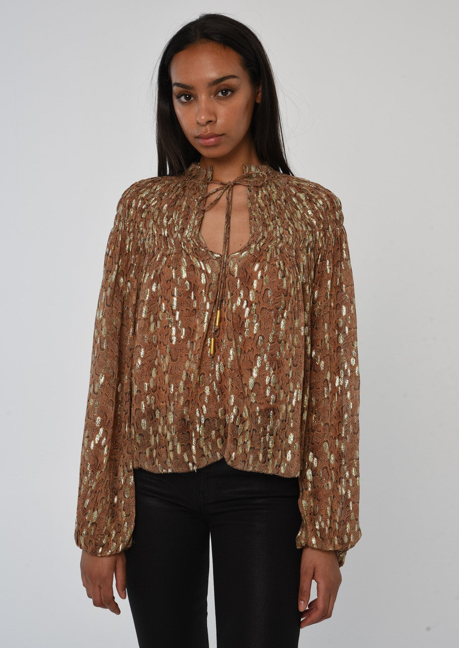 Meredith Top in Cavalier Python Print