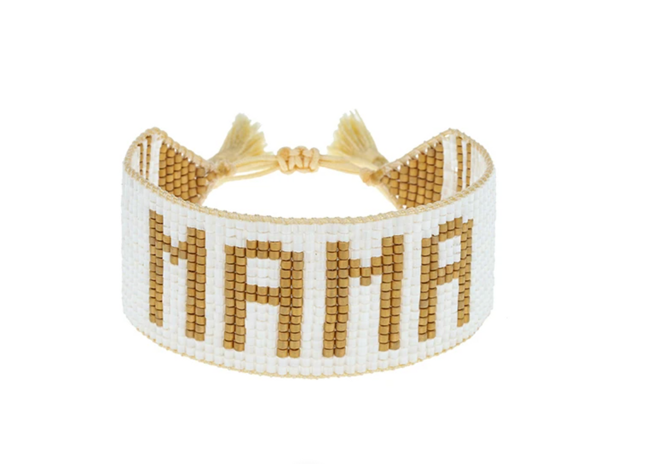 White and Gold Mama Bracelet