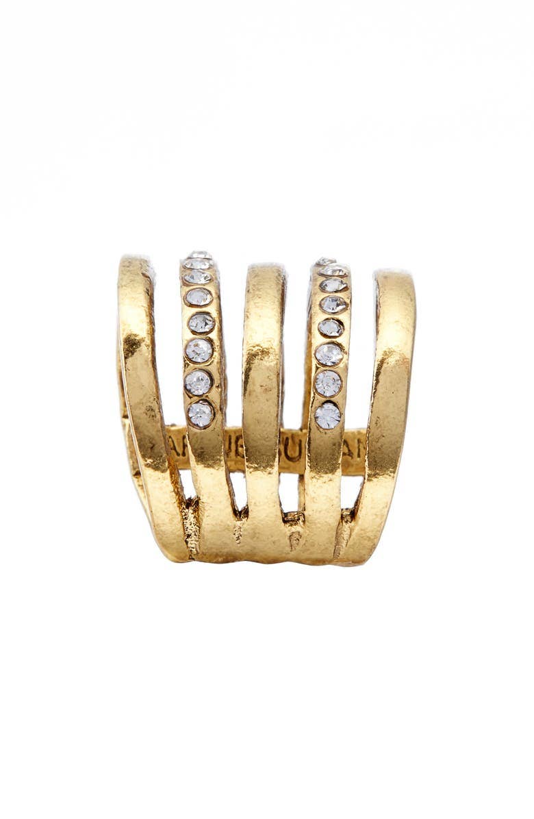Embellished Multi Strand Ring - 24K Gold Plated