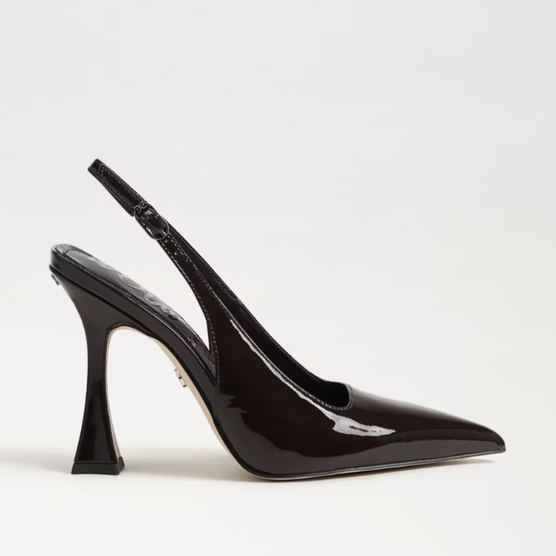 Odette Slingback Pump in Chocolate Patent Leather
