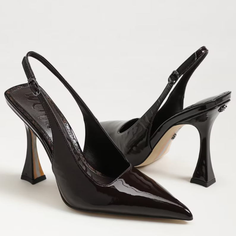 Odette Slingback Pump in Chocolate Patent Leather