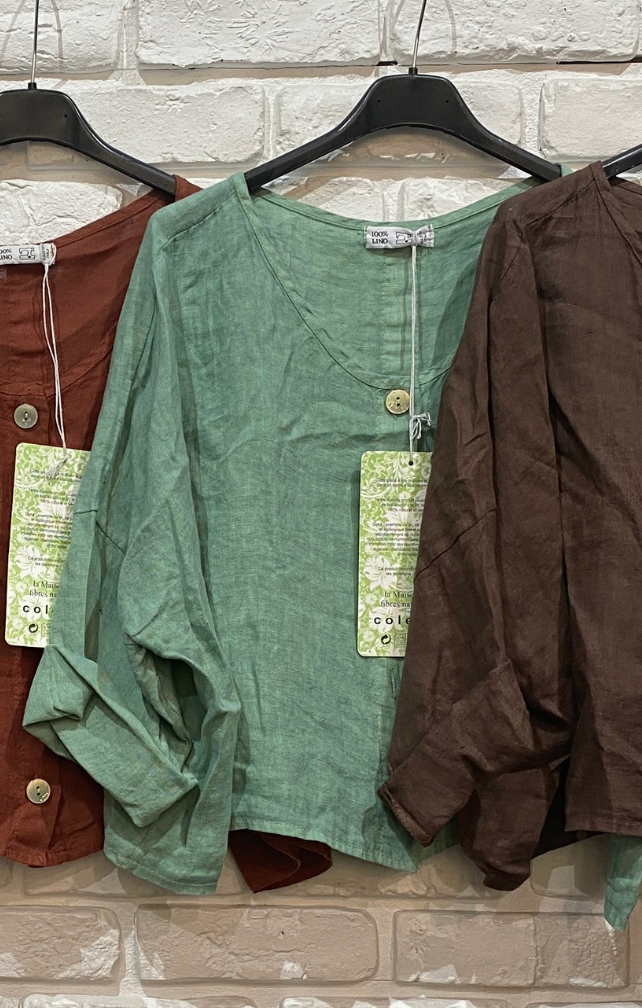 3/4 Sleeve Linen Jacket Top