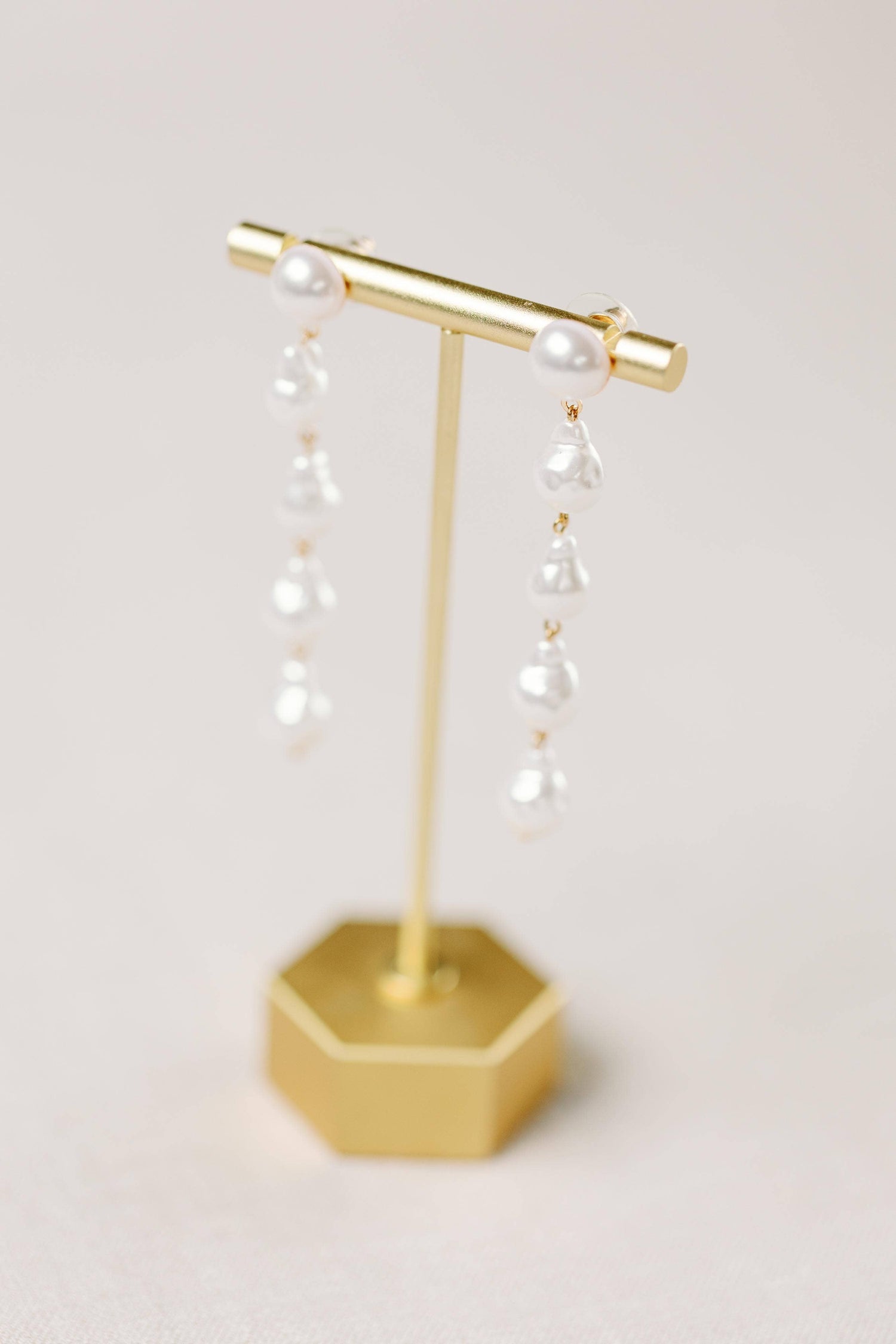 Natural Pearl Statement Drop Statement Earrings