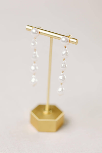Natural Pearl Statement Drop Statement Earrings