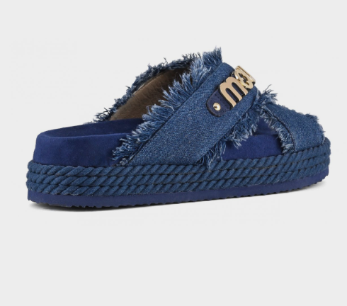 Criss Cross Rope Sandals in Denim