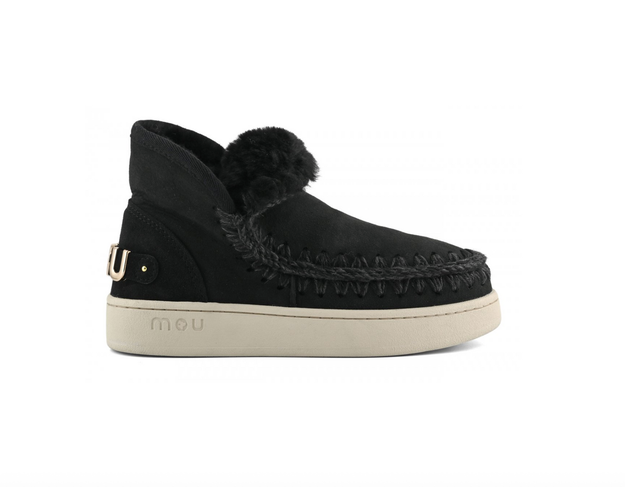 New Eskimo Sneaker Black Suede with Gold
