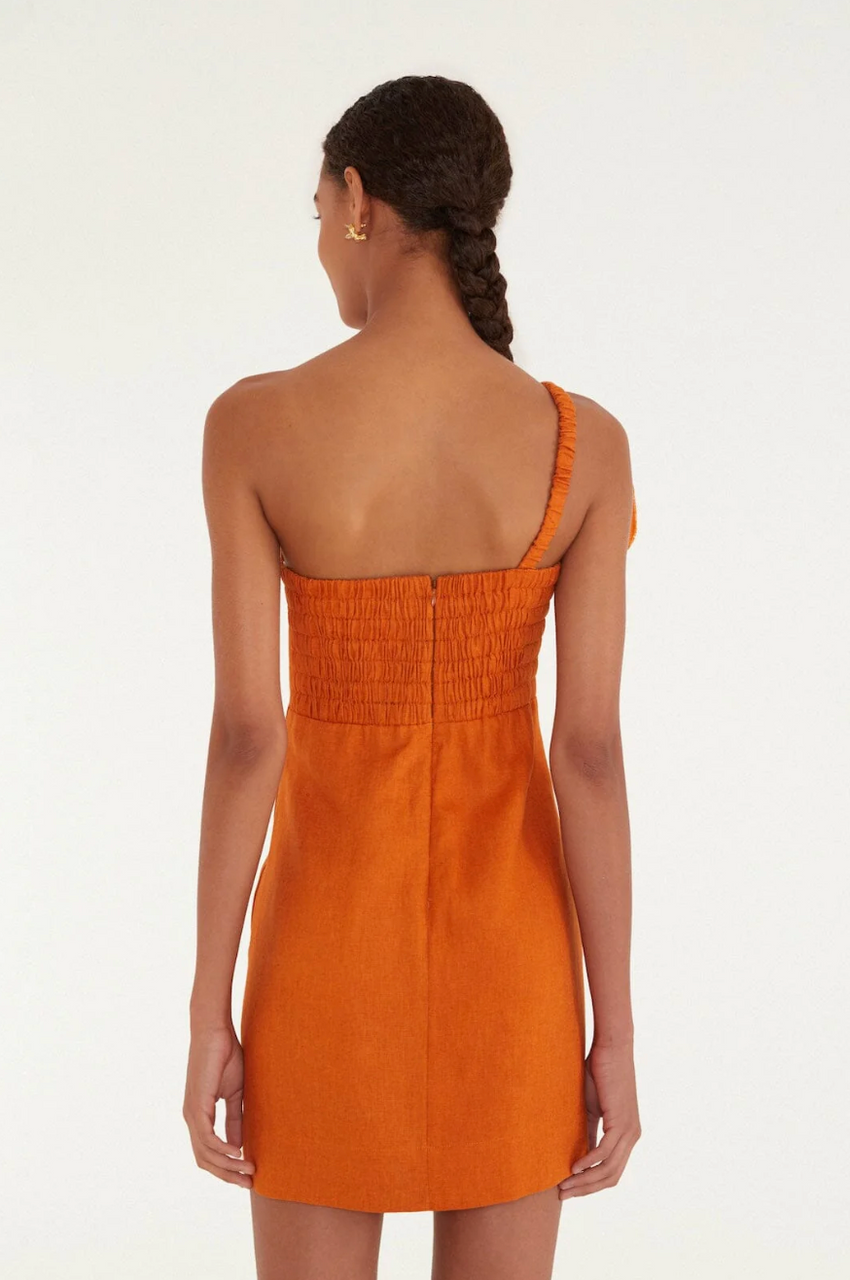 Orange Flower Mini Dress