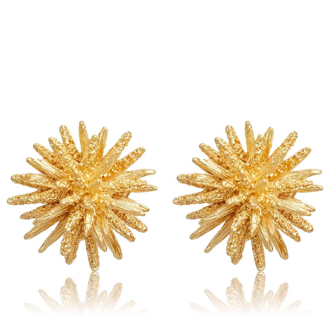 Eye-Catching Starburst Earrings - 24K Gold Plated