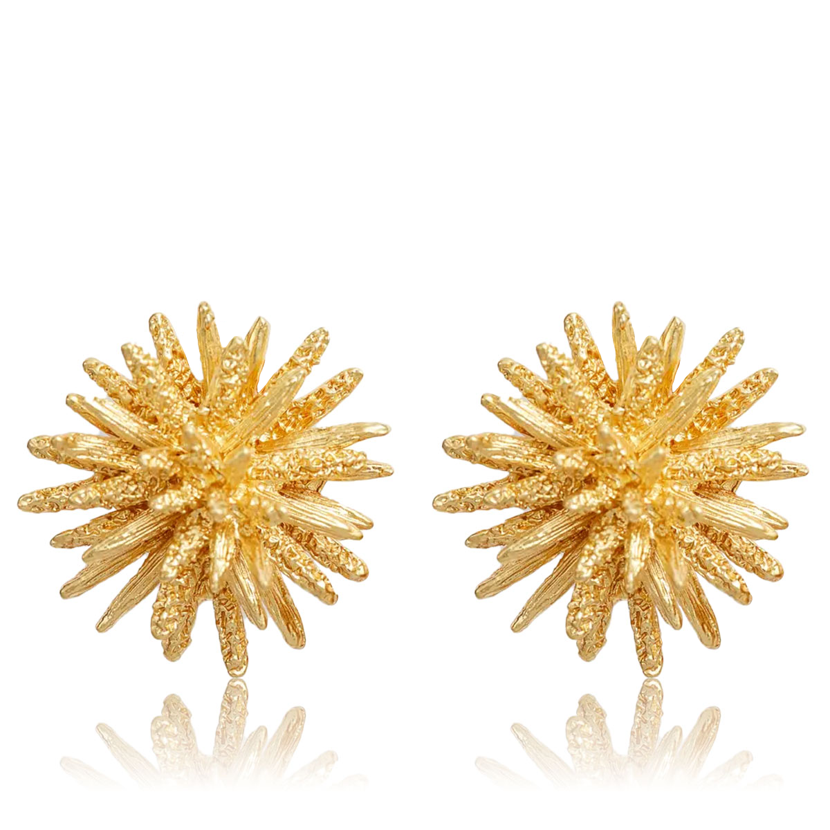 Eye-Catching Starburst Earrings - 24K Gold Plated