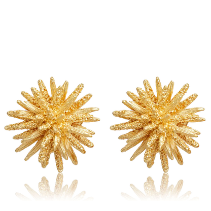 Eye-Catching Starburst Earrings - 24K Gold Plated