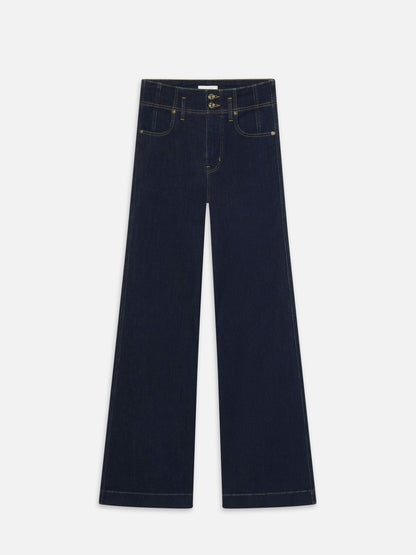 The Seamed Wide Trouser in Rinse