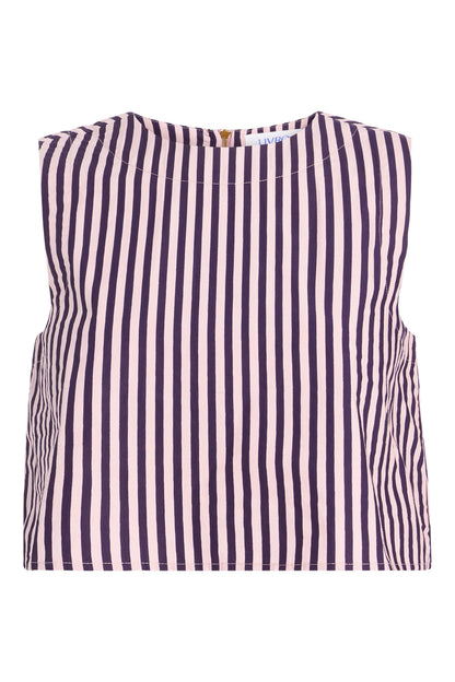 Crop Top, Lilac Pinstripe
