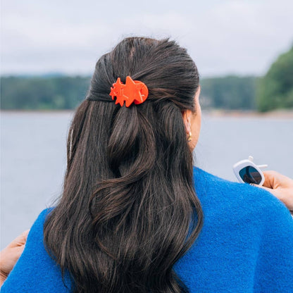 Flat Hair Clip | Tiny | Red Shooting Star