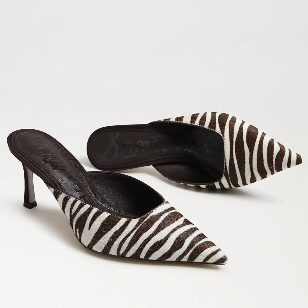 Margeaux Heeled Mule in  Zebra Brahma Hair
